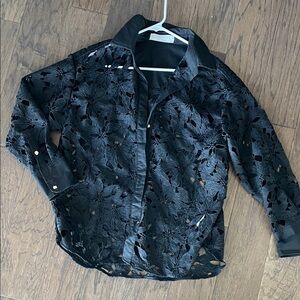 Missguided Black Floral Lace Blazer
